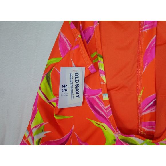 Old Navy #Women's Tropical Floral Half Zip One Piece Swimsuit Size 2X NWT - Picture 3 of 8